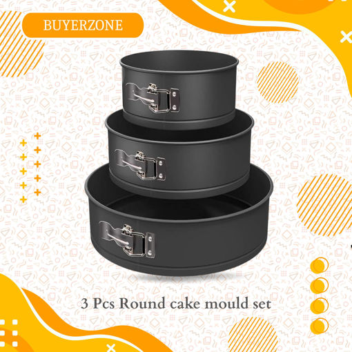 Picture of 3 Pcs Round cake mould set
