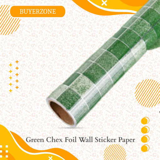 Picture of Green Chex Foil Wall Sticker Paper