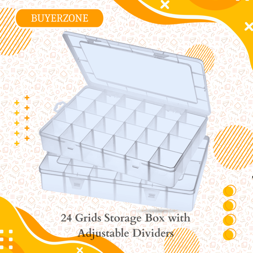 Picture of 24 Grids Storage Box with Adjustable Dividers