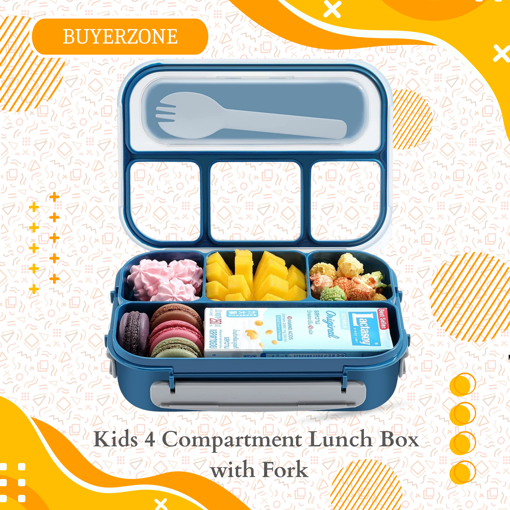Picture of Kids 4 Compartment Lunch Box with Fork