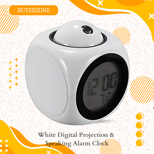 Picture of White Digital Projection & Speaking Alarm Clock