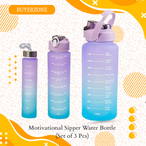Picture of Motivational Sipper Water  Bottle (Set of 3 Pcs)