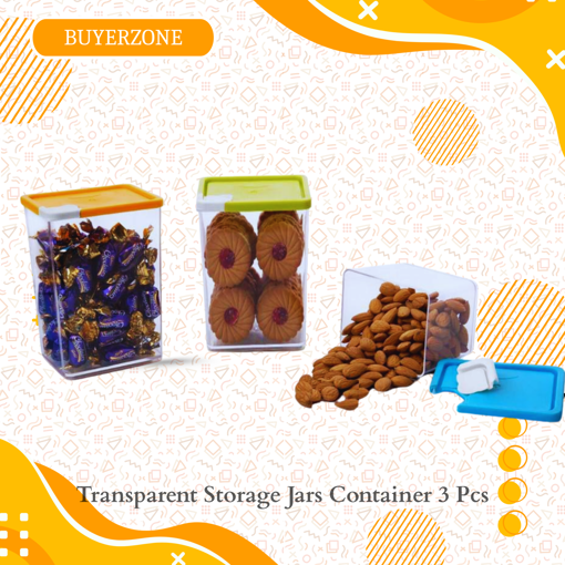Picture of Transparent Storage Jars Container 3 Pcs