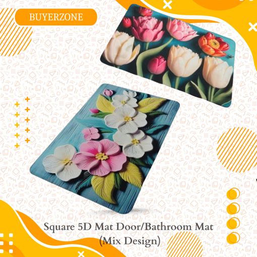 Picture of Square 5D Mat Door/Bathroom Mat (Mix Design)