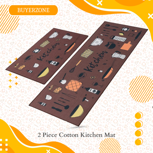 Picture of 2 Piece Cotton Kitchen Mat
