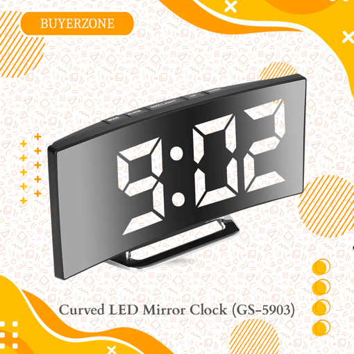 Picture of Curved LED Mirror Clock (GS-5903)