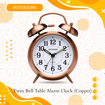 Picture of Twin Bell Table Alarm Clock (Copper)