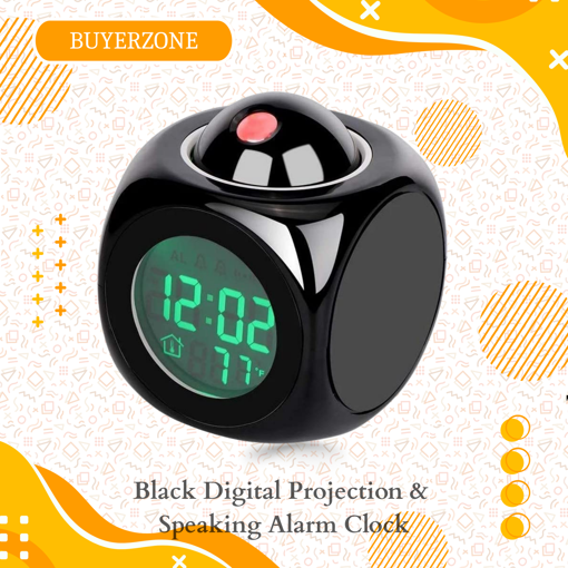 Picture of Black Digital Projection & Speaking Alarm Clock