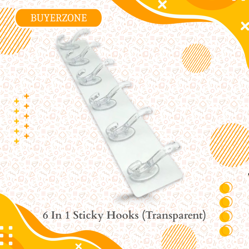 Picture of 6 In 1 Sticky Hooks (Transparent)