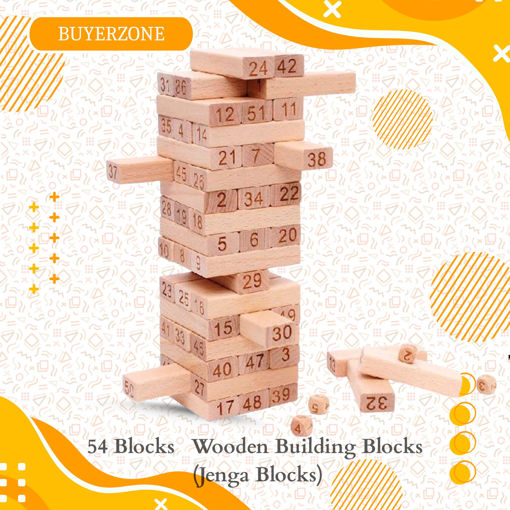 Picture of TZ - 54 Blocks Wooden Building Blocks (Jenga Blocks)