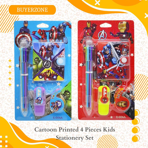 Picture of TZ - Cartoon Printed 4 Pieces Kids Stationery Set