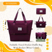 Picture of Foldable Travel Pocket Duffle Bag With Pocket (Wine/Maroon Color)