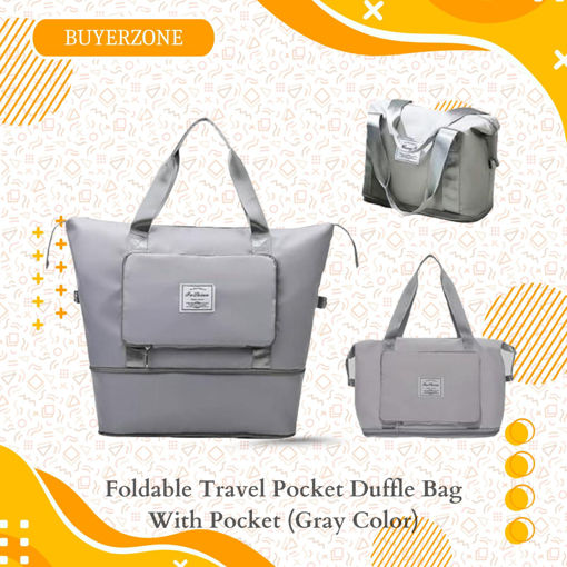 Picture of Foldable Travel Pocket Duffle Bag With Pocket (Gray Color)
