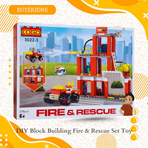 Picture of TZ - DIY Block Building Fire & Rescue Set Toy