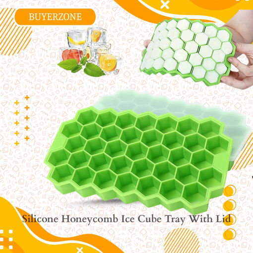 Picture of Silicone Honeycomb Ice Cube Tray With Lid