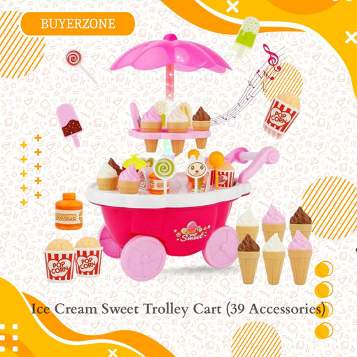 Picture of TZ -  Ice Cream Sweet Trolley Cart (39 Accessories)