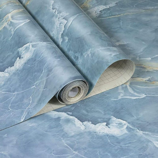Picture of Blue Marble Foil Wall Sticker