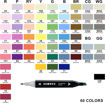 Picture of Dual Tip 60 Colors Marker Set