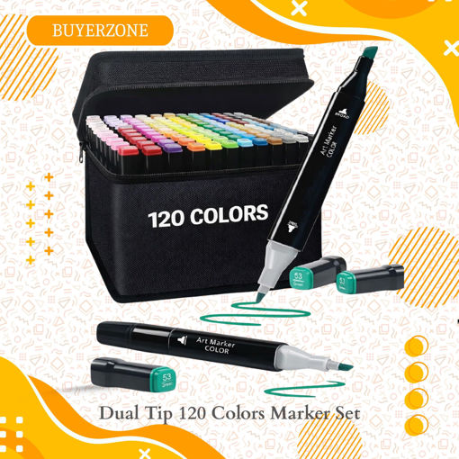 Picture of Dual Tip 120 Colors Marker Set