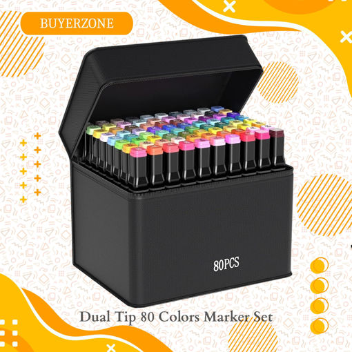 Picture of Dual Tip 80 Colors Marker Set