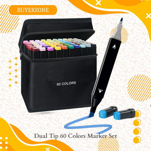 Picture of Dual Tip 60 Colors Marker Set