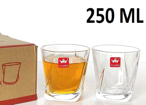 Picture of YUJING 6 PCS 250 ML WHISKY GLASS IN COL BOX -P130