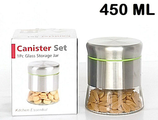 Picture of 360 ML GLASS JAR WITH STEEL COVER AND LID COLOR BOX -P1202