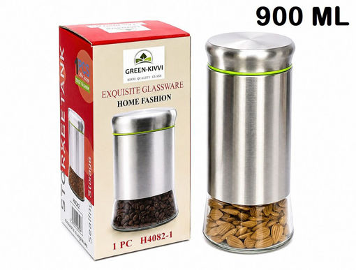 Picture of 850 ML GLASS JAR WITH STEEL COVER AND LID COLOR BOX -P1204