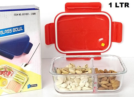Picture of GLASS 960 ML 3 PARTITION BOX COL BOX -P1302